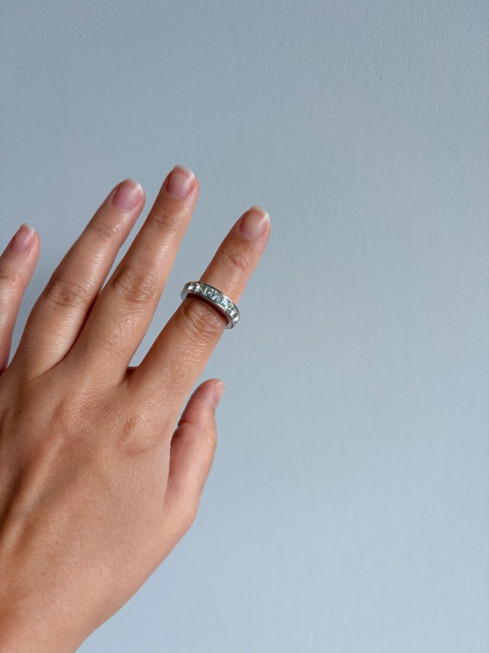 Swarovski Half Eternity Band Ring Clear Crystal Size 52